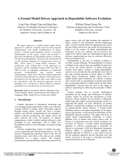A Formal Model Driven Approach to Dependable Software