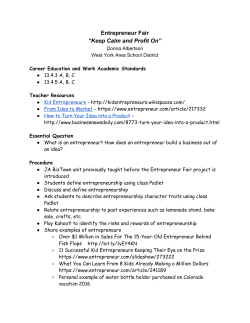 Entrepreneur Fair &ldquo;Keep Calm and Profit On&rdquo;