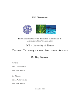 PDF (Testing Techniques for Software Agents) - Unitn