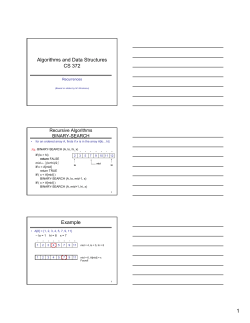Algorithms and Data Structures CS 372 Example