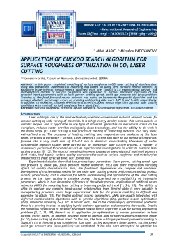 application of cuckoo search algorithm for surface roughness