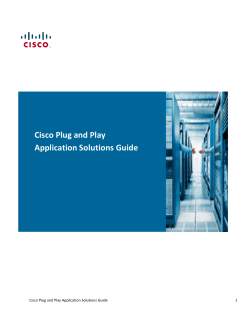 Cisco Plug and Play Application Solutions Guide