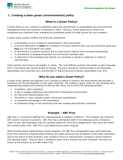 (environmental) policy - Pacific Gas and Electric Company