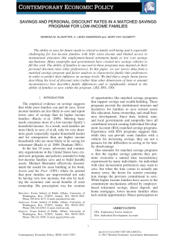 savings and personal discount rates in a