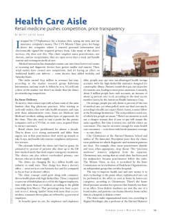 Retail Medicine Pushes Competition, Price Transparency