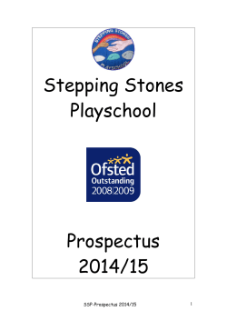 Our Prospectus - Stepping Stones Playschool