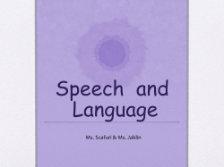 Speech and Language