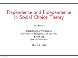Dependence and Independence in Social Choice Theory