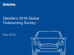 Deloitte`s 2016 Global Outsourcing Survey -