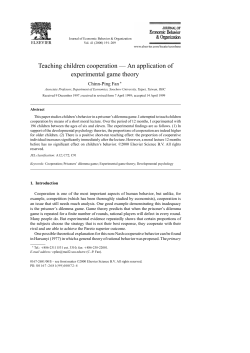 Teaching children cooperation — An application of experimental