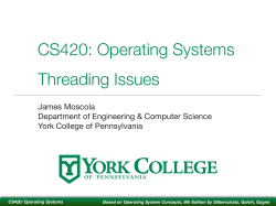 CS420: Operating Systems Threading Issues
