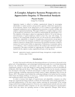 A Complex Adaptive Systems Perspective to Appreciative Inquiry: A