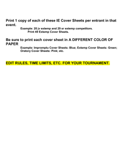 JUDGING IMPROMPTU SPEECHES