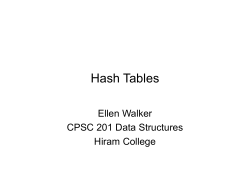 Hash Tables - Hiram College