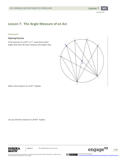 Lesson 7: The Angle Measure of an Arc