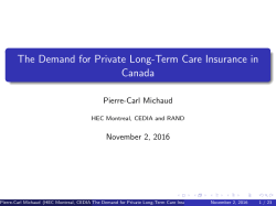 The Demand for Private Long-Term Care Insurance in Canada