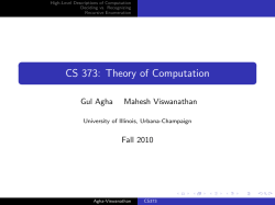 CS 373: Theory of Computation - University of Illinois Urbana