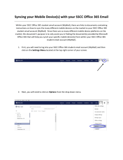 Syncing your Mobile Device(s) with your SSCC Office 365 Email