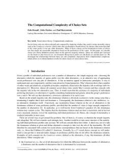 The Computational Complexity of Choice Sets