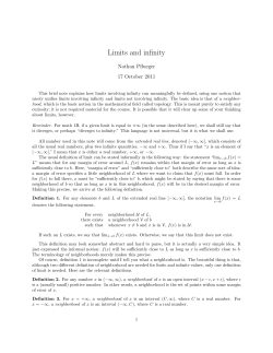 Limits and infinity - Brown math department