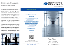 One Firm, One Vision, Your Success. Strategic, Focused