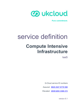 Service Definition – Compute Intensive Infrastructure