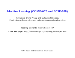 Machine Learning (COMP-652 and ECSE-608)