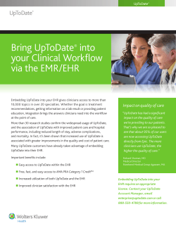 Bring UpToDate&reg; into your Clinical Workflow via the EMR/EHR