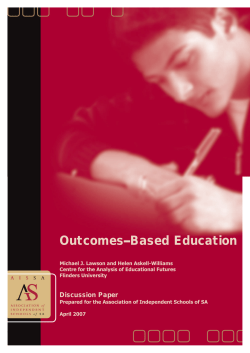 Outcomes&ndash;Based Education - The Association of Independent