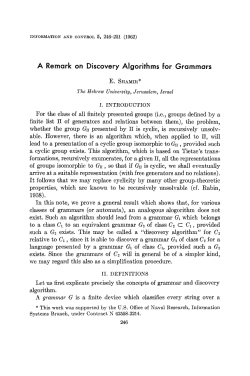 A Remark on Discovery Algorithms for Grammars