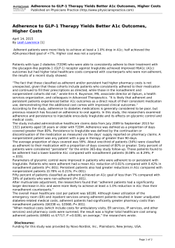 Adherence to GLP-1 Therapy Yields Better A1c Outcomes, Higher