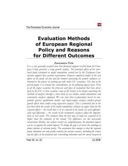 Evaluation Methods of European Regional Policy and Reasons for