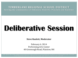 Deliberative - Timberlane Regional School District