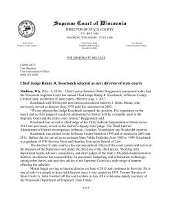 Chief Judge Randy R. Koschnick selected as next director of state