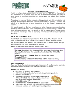 october - Thunder Bay Catholic District School Board