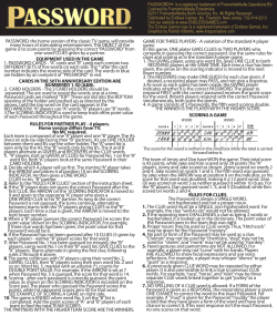 PASSWORD, the home version of the classic TV