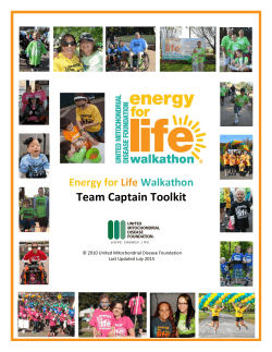 Team Captain Toolkit - Energy for Life Walks