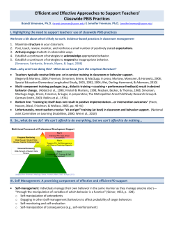 School Wide Positive Behavior Support