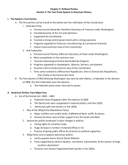Chapter 5: Political Parties Section 3: The Two Party System in
