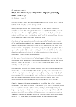 2009.11.02 How Are Post-Crisis Consumers
