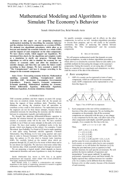 Mathematical Modeling and Algorithms to Simulate The Economy`s