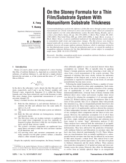 On the Stoney Formula for a Thin Film/Substrate System With