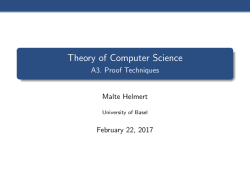 Theory of Computer Science - Proof Techniques