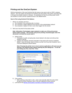 Printing: The OneCard System