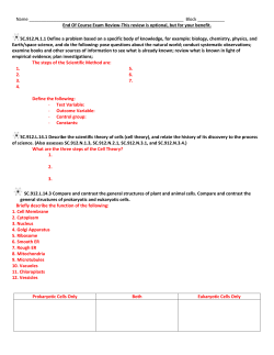 Name Block ______ End Of Course Exam Review