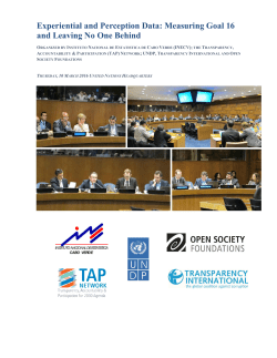 Experiential and Perception Data: Measuring Goal 16