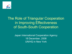 The role of Triangular Cooperation in Improving Effectiveness in