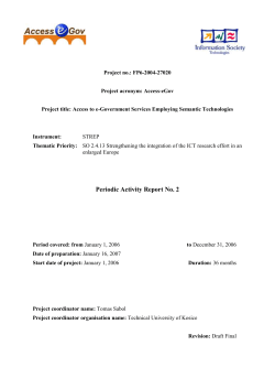 2 Workpackage progress of the period