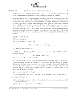 1 1. Let f : Z &rarr; Z + be a function, and define h : Z &times; Z &rarr; Z + by h(x, y