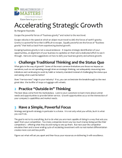 Accelerating Strategic Growth